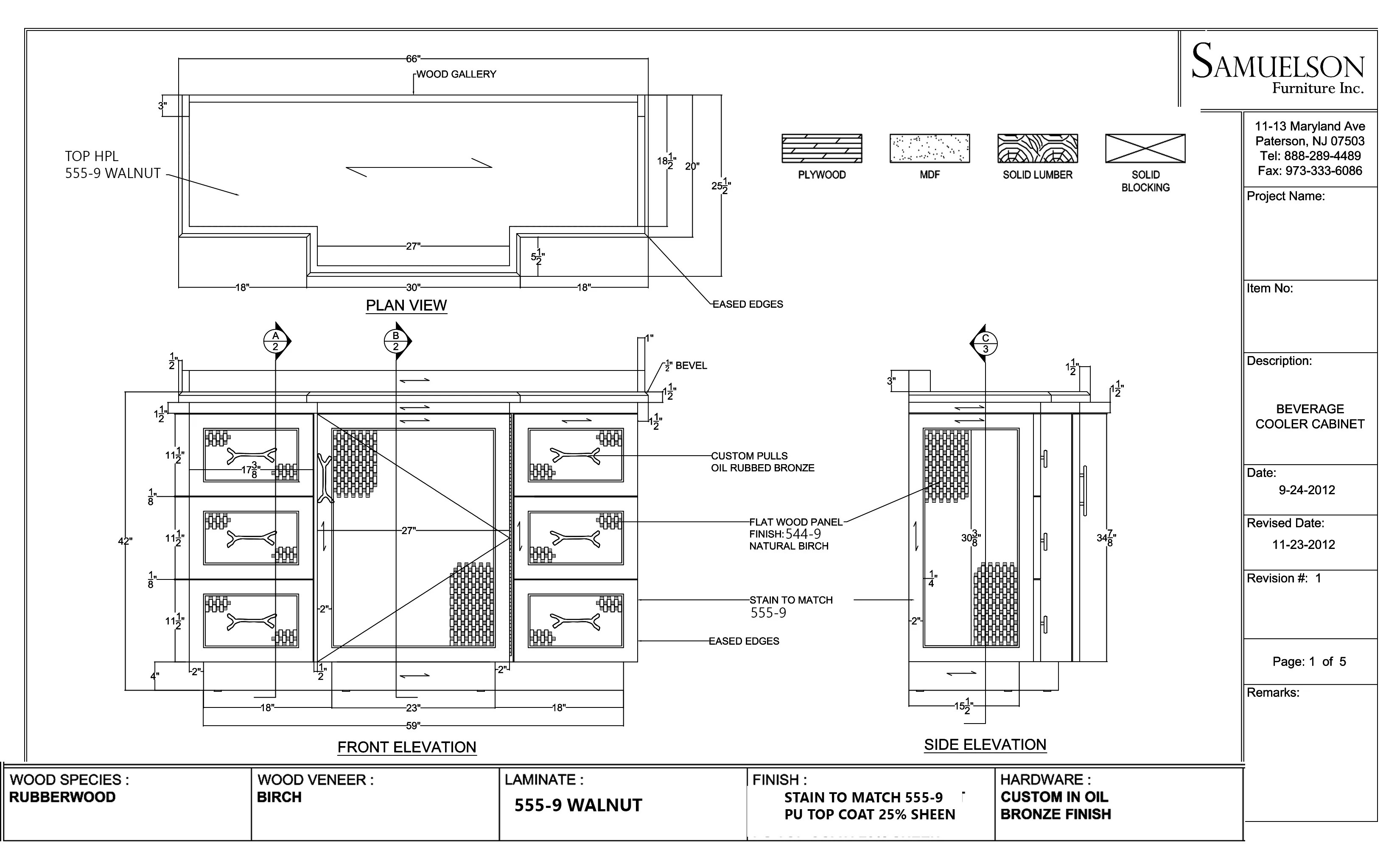 Furniture Technical Drawing